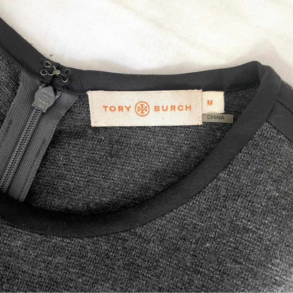 Tory Burch Marcia Wool Sleeveless Charcoal Dress. Size Medium